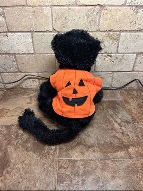 Webkinz Black Cat with Costume Jacket with Orange Pumpkin Face